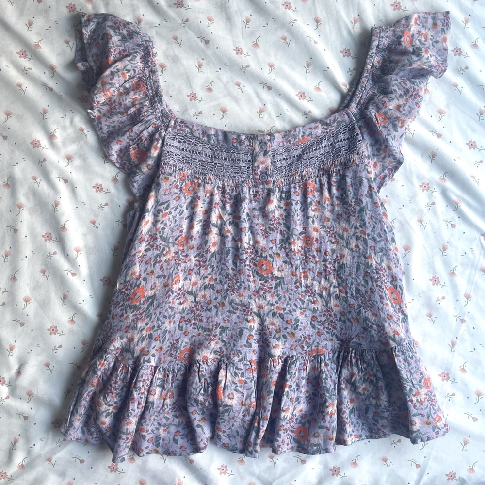 Lucky Brand NWOT Phoebe Crochet Trim Top